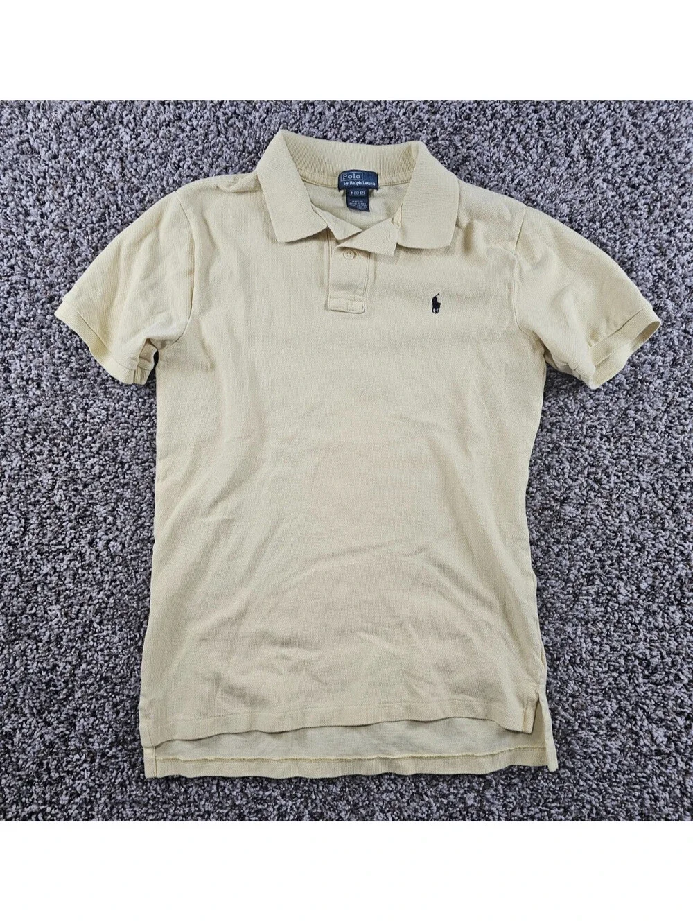 Polo Ralph Lauren Boys Sz M (10-12) Short Sleeve Collared Shirt Light Yellow